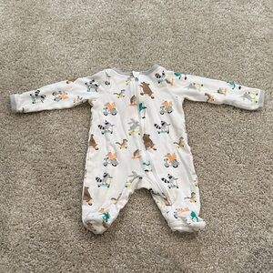 Wonder Nation Kids Animal Print Footie - Cream